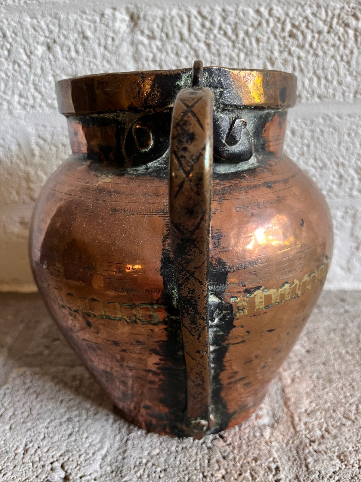 Antieke koperen kan met handvat, Antiek en Kunst, Ophalen