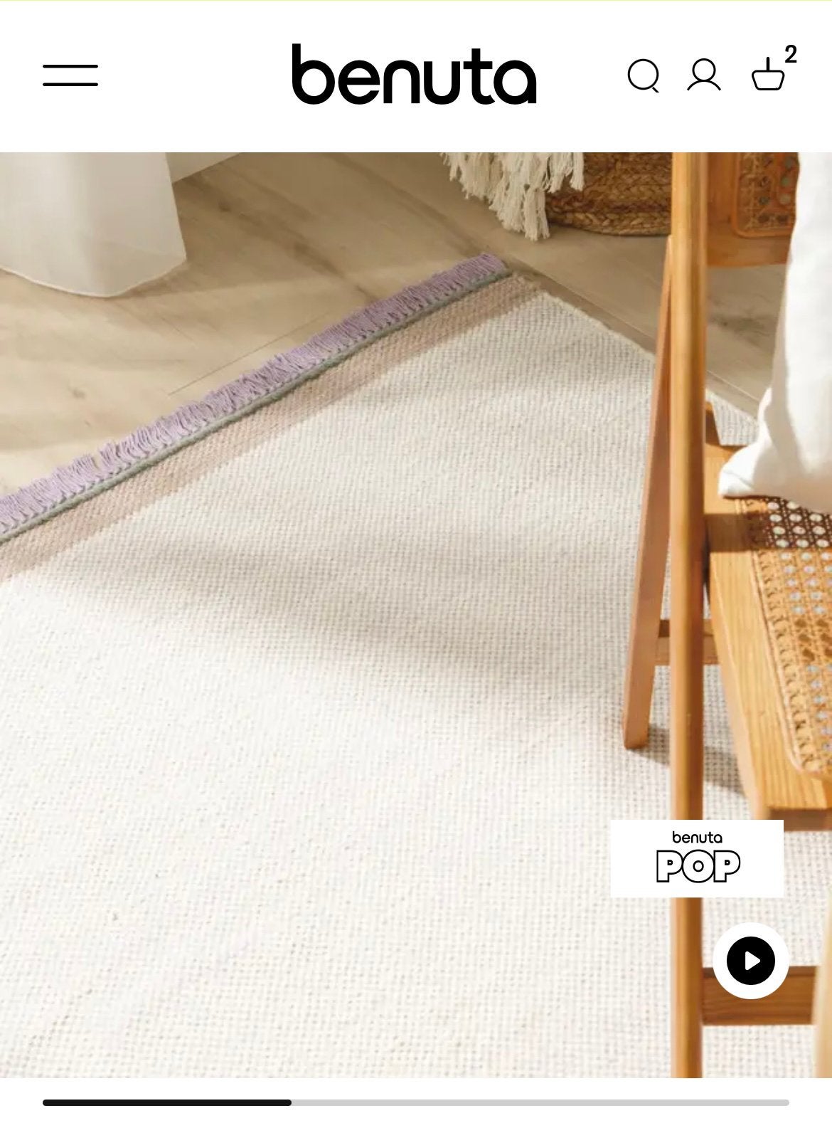 Pop Wollen Vloerkleed Karla Purper - Zo goed als nieuw, 100 tot 150 cm, Wit, Ophalen of Verzenden, Zo goed als nieuw
