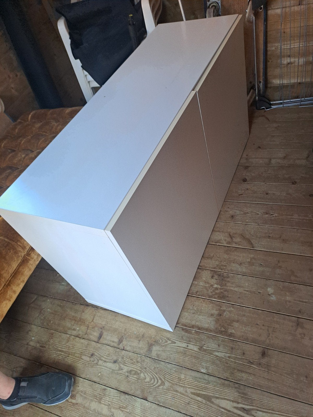 Wit tv-kastje,, Ophalen, Gebruikt, Overige materialen, 100 tot 150 cm