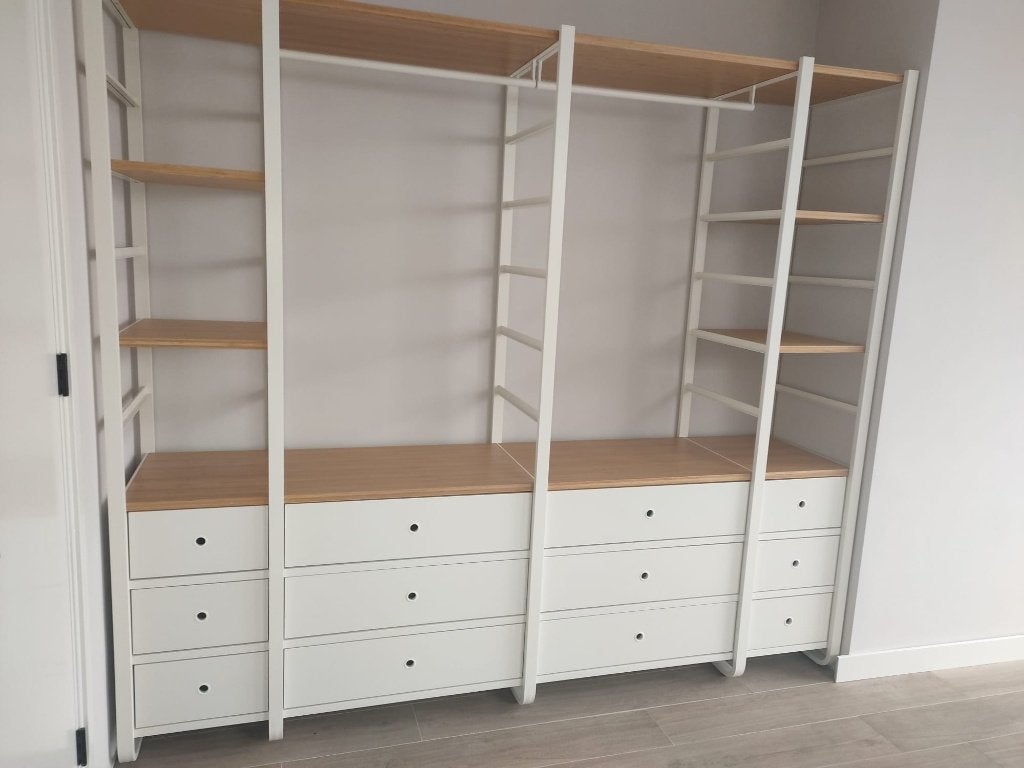 IKEA ELVARLI Kledingkast 246x216 cm | 12 lades | Compleet, Huis en Inrichting, Kasten | Kledingkasten, Zo goed als nieuw, 200 cm of meer