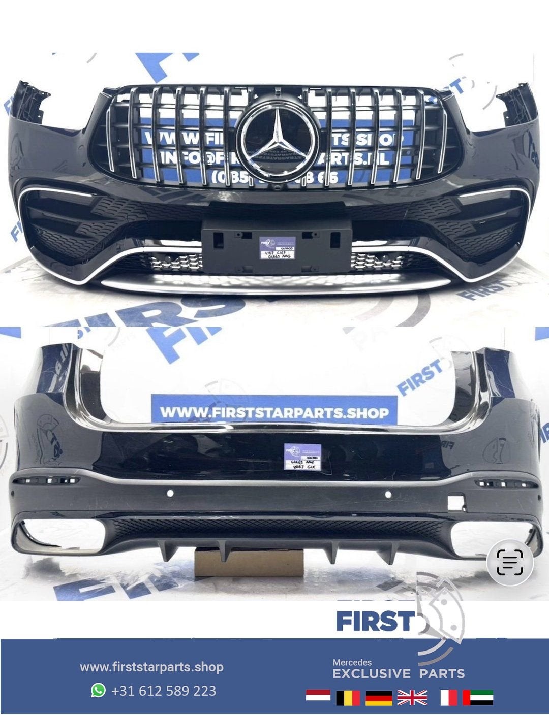 W167 GLE63 AMG PAKKET BUMPER SET V167 C167 GLE 63 AMG VOORBU, Gebruikt, -, Ophalen of Verzenden, Bumper
