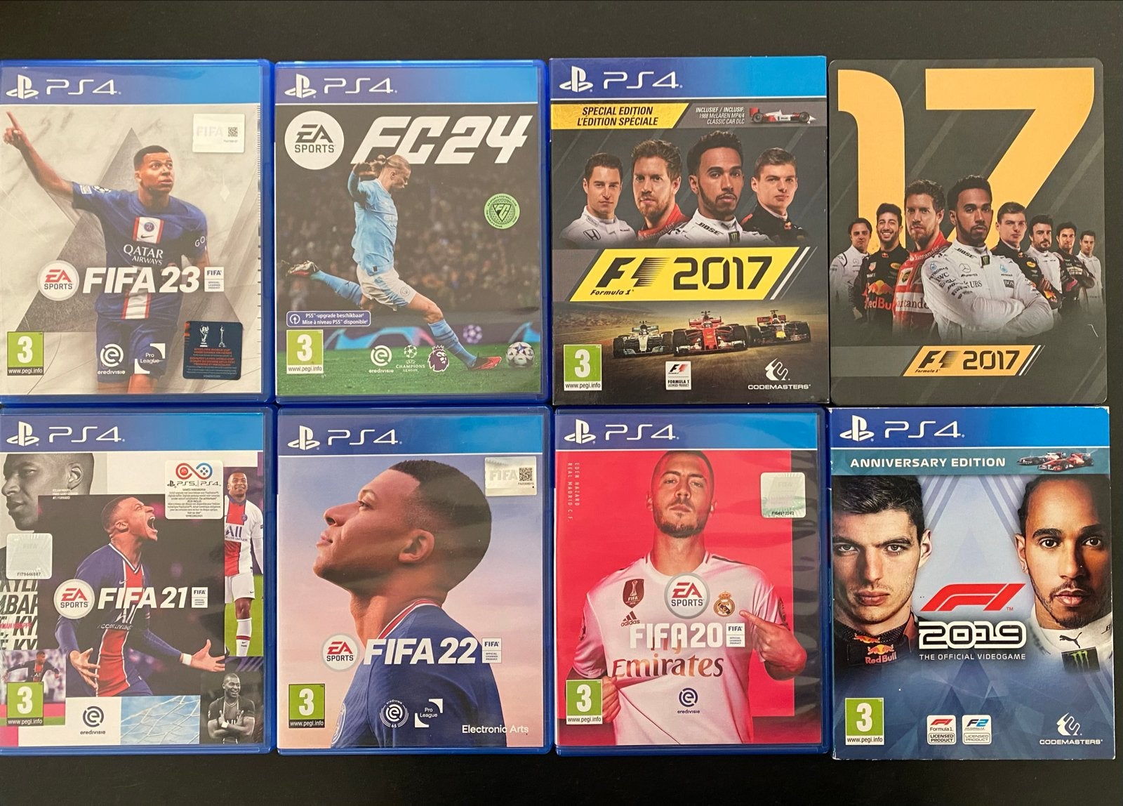PS4 Games: FIFA 20-23, FC24, F1 2017 & 2019 - Diverse Collec, Spelcomputers en Games, 2 spelers, Eén computer, Ophalen of Verzenden