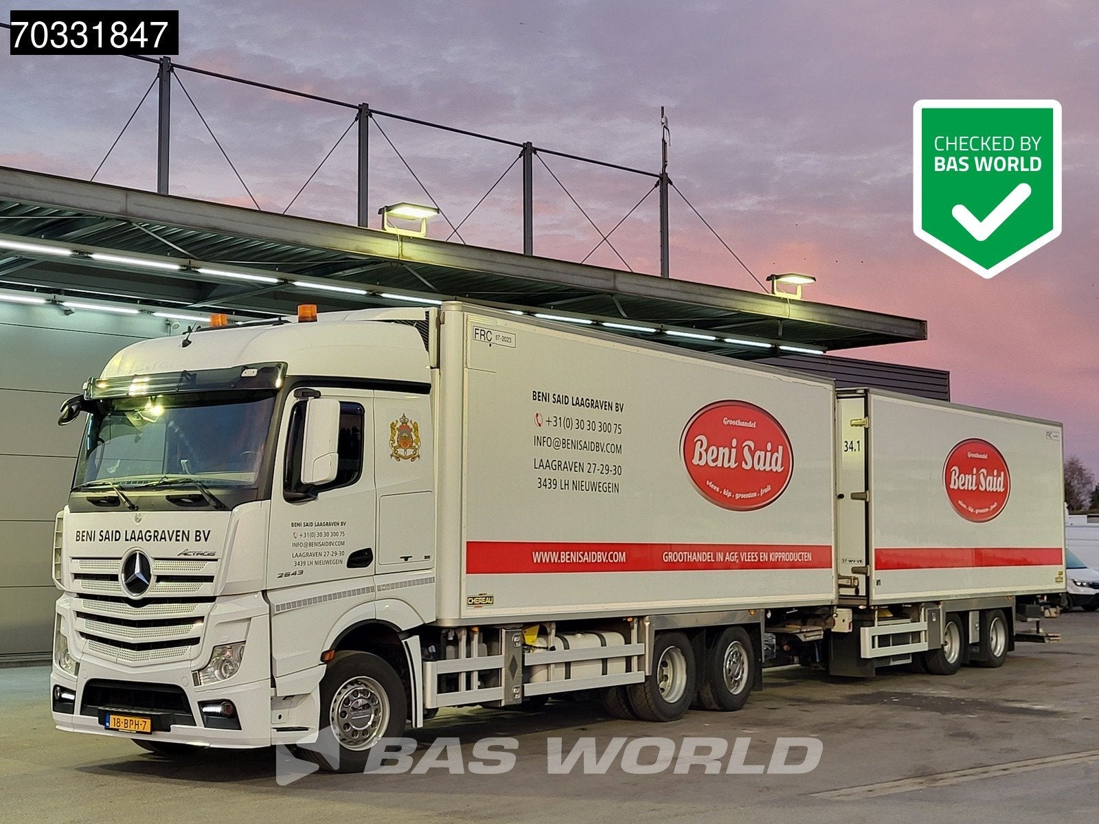 Mercedes Actros 2643 6X2 NL-Combi Frigoblock FB-FIL2 2tons L, Auto's, Automaat, Euro 6, Wit, Mercedes-Benz
