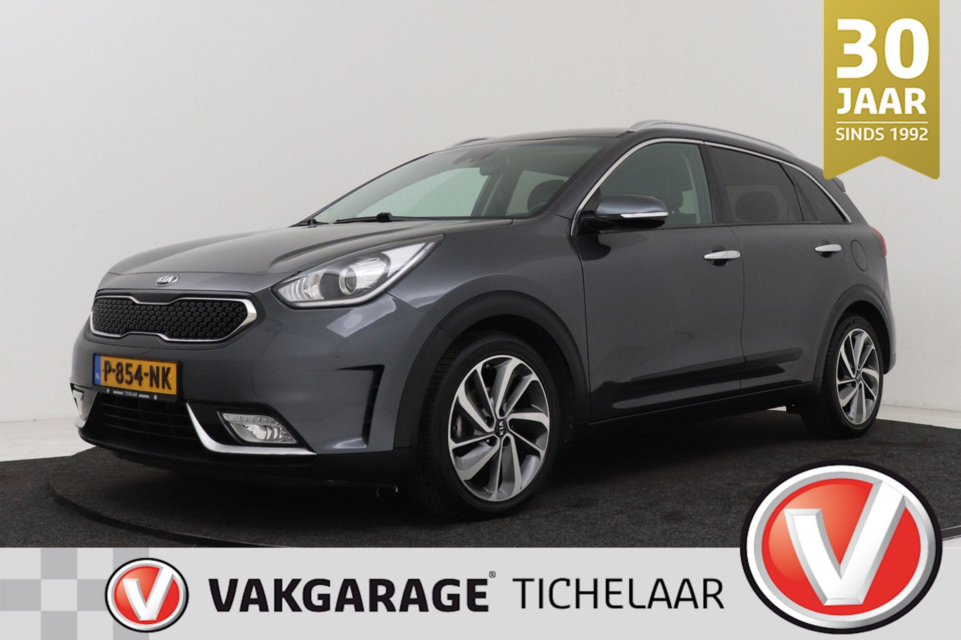 Kia Niro 1.6 GDi Hybrid DynamicLine | Camera | CarPlay | Nav, Auto's, Gebruikt, Leder en Stof, 1390 kg, SUV of Terreinwagen