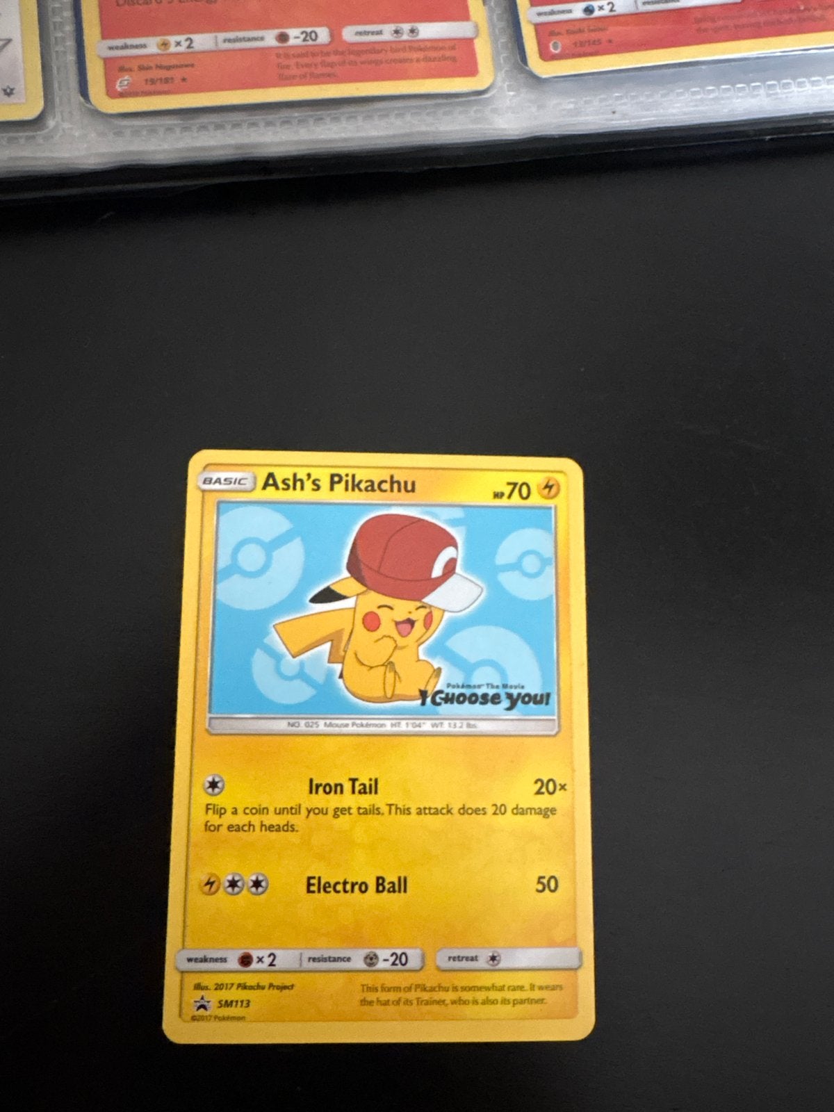 Ash's Pikachu Pokémon Kaart - Lichte Beschadigingen, Ophalen of Verzenden, Gebruikt, Losse kaart