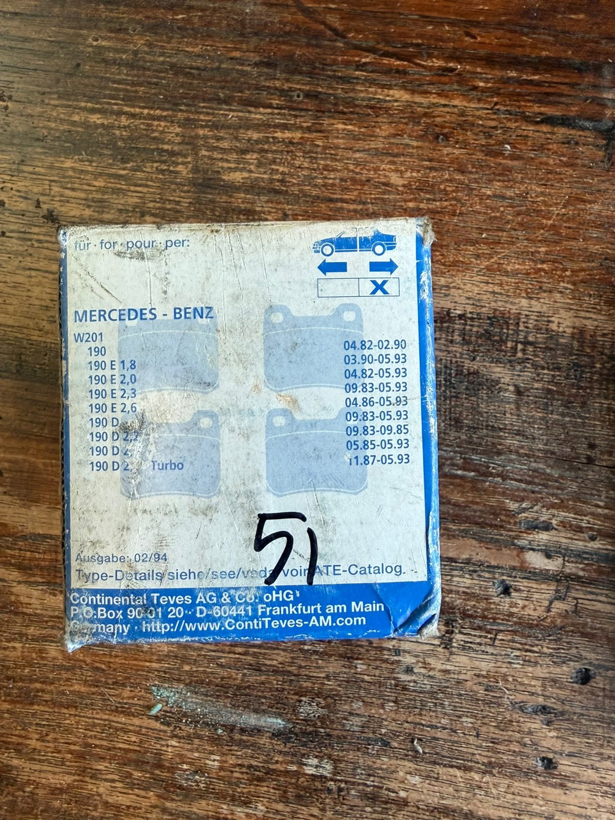Remblokken achter mercedes 190, Ophalen of Verzenden, Nieuw