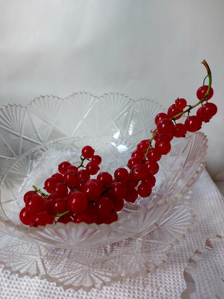Edwardian strawberry fan cut fruittest waaier kristal, Ophalen