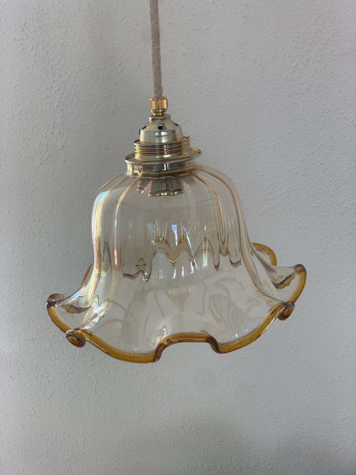 Vintage lamp amber kleur, Verzenden