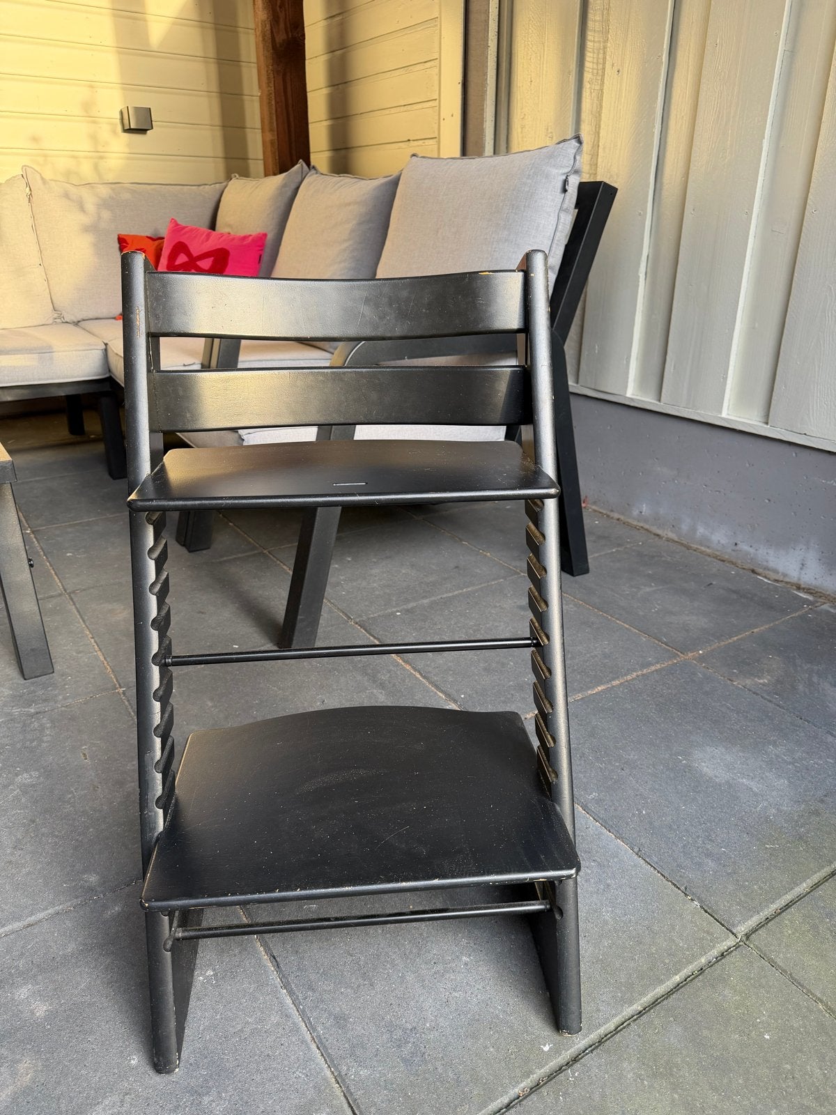 Stokke Tripp Trapp kinderstoel - Zwart (opknapper), Kinderen en Baby's, Kinderstoelen, Ophalen, Gebruikt, Meegroeistoel