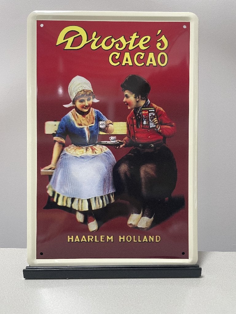Droste’s cacao metalen reclamebord (Old Look), Www.pand50.nl, Reclamebord, Nieuw, Ophalen of Verzenden