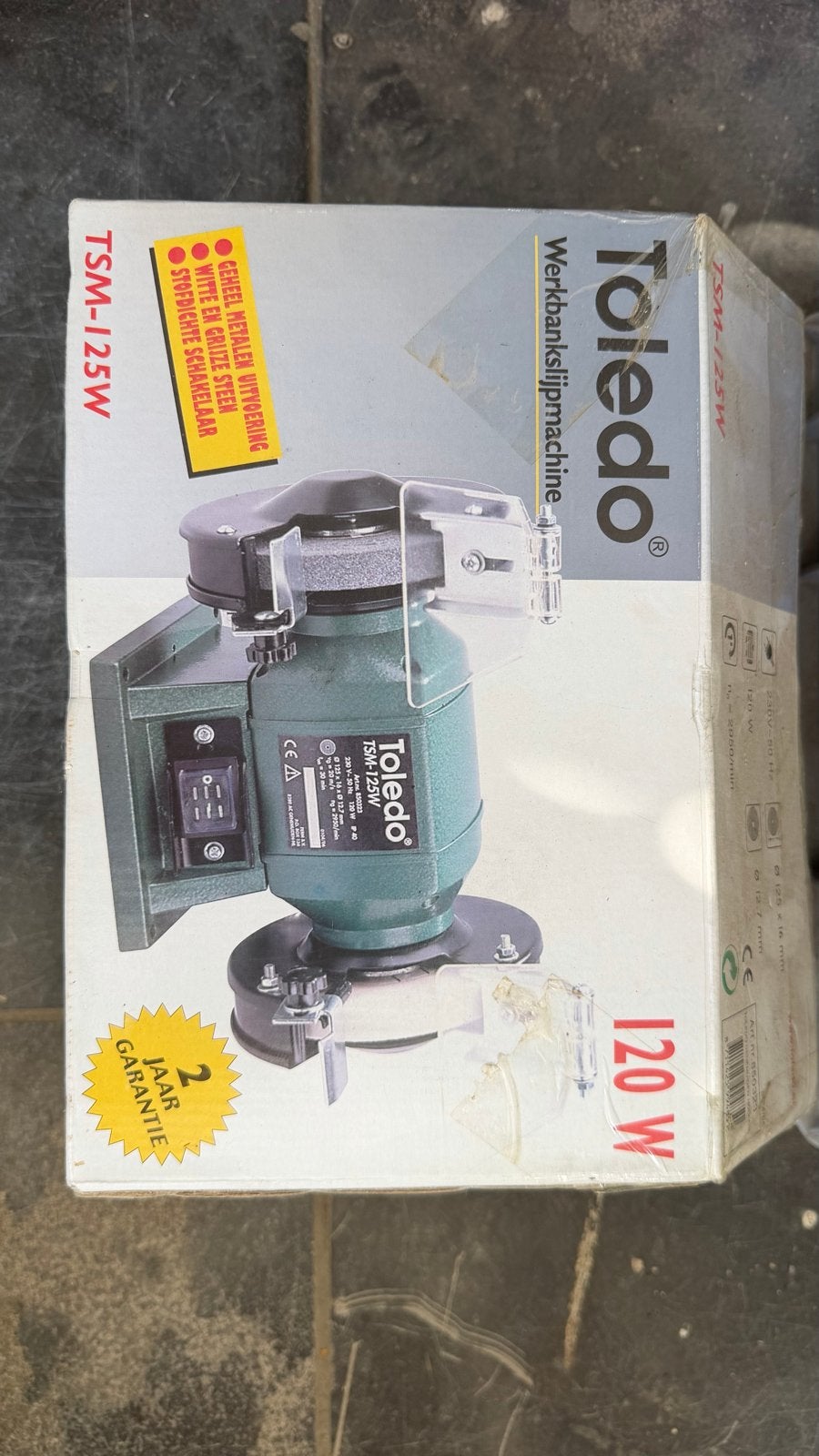 Nieuwe Toledo TSM-125W Werkbankslijpmachine 120W, Doe-het-zelf en Verbouw, Gereedschap | Slijpmachines, Ophalen, Nieuw, Minder dan 700 watt