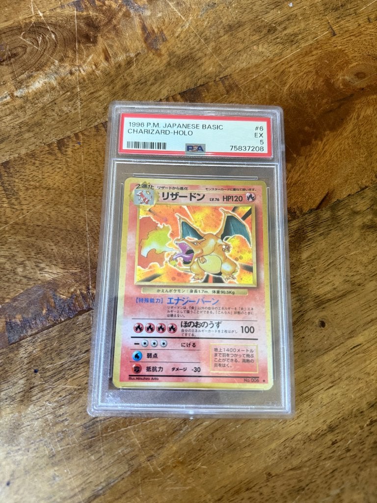 PSA 5 Charizard base no 006 japans 1996, Ophalen of Verzenden