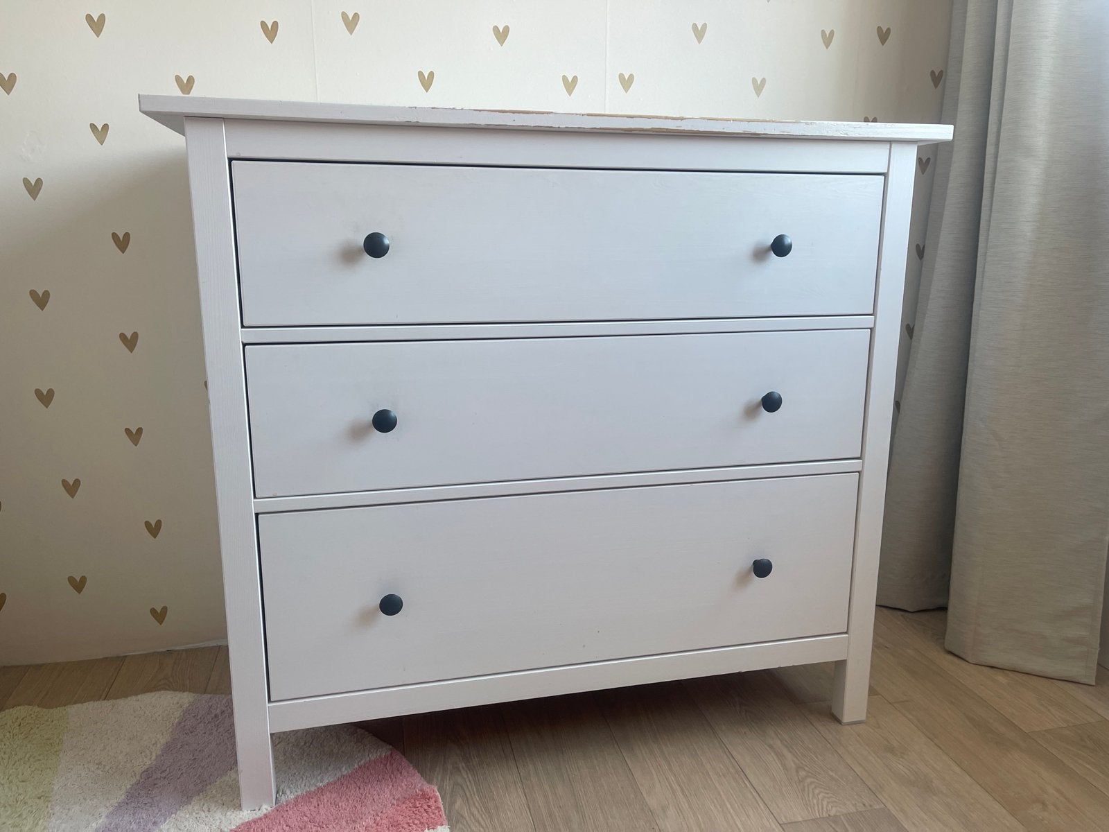 IKEA HEMNES ladekast wit gebeitst - 3 laden, Huis en Inrichting, Ophalen, Gebruikt, 100 tot 150 cm, 3 of 4 laden