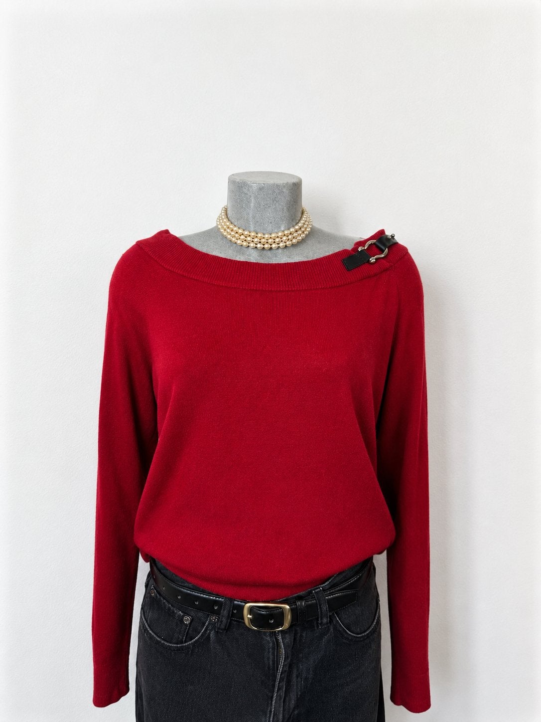 Lauren Ralph Lauren bordeauxrode katoenen trui maat 3X, Ophalen of Verzenden, Zo goed als nieuw, Maat 46/48 (XL) of groter, Rood