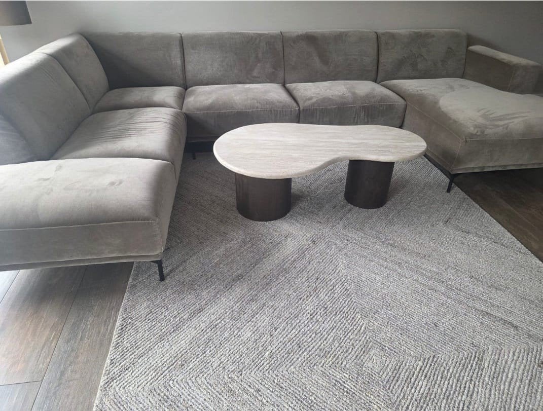 Easysofa Umberto bank, Douglas salontafel & Blendy vloerklee, Ophalen, Modern, Organisch, Comfortabel, 300 cm of meer, Zo goed als nieuw