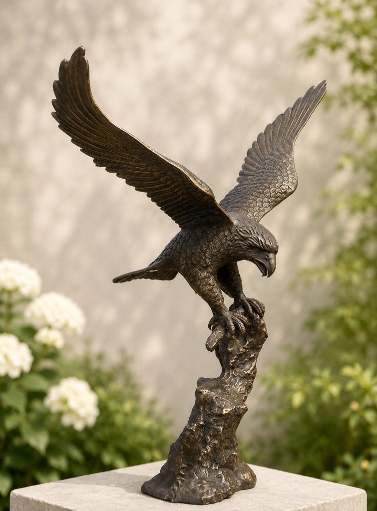 bronzen beeld/ ADELAAR / brons / tuinbeeld / vogel/roofvogel, Dierenbeeld, Nieuw, Info@huisentuindecoratiemarie.nl, Huis en tuin decoratie marie