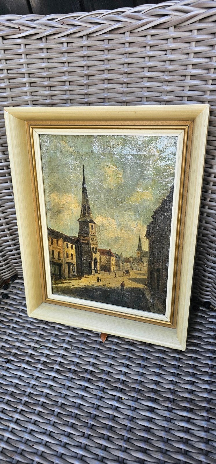 Oud olieverfschilderijtje., Ophalen of Verzenden
