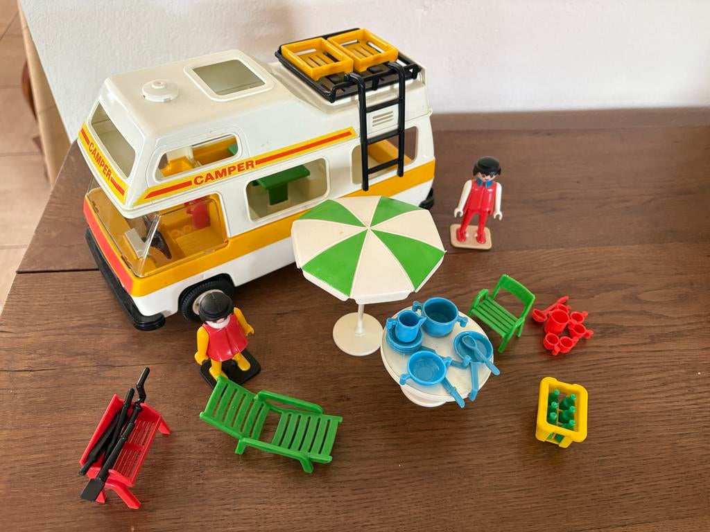 Vintage Playmobil Camper met accessoires, Kinderen en Baby's, Speelgoed | Playmobil, Ophalen, Gebruikt