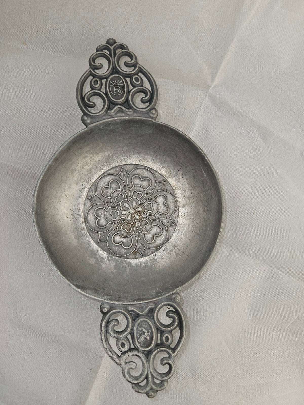 Vintage Tinnen Brandewijnkom / Papkom, Antiek en Kunst, Ophalen of Verzenden