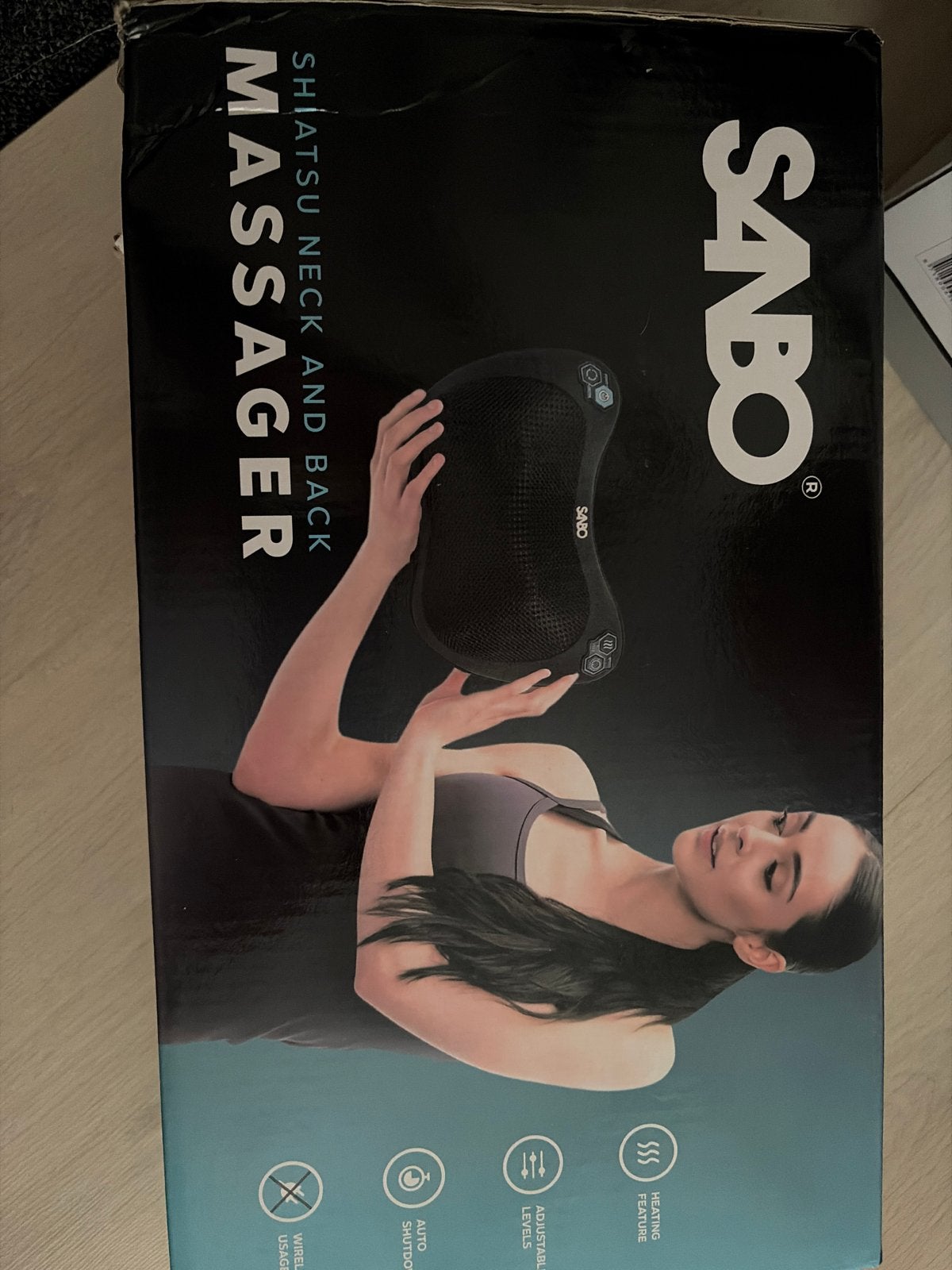 SANBO Shiatsu Nek- en Rugmassageapparaat met Warmtefunctie, Ophalen of Verzenden, Zo goed als nieuw, Apparaat