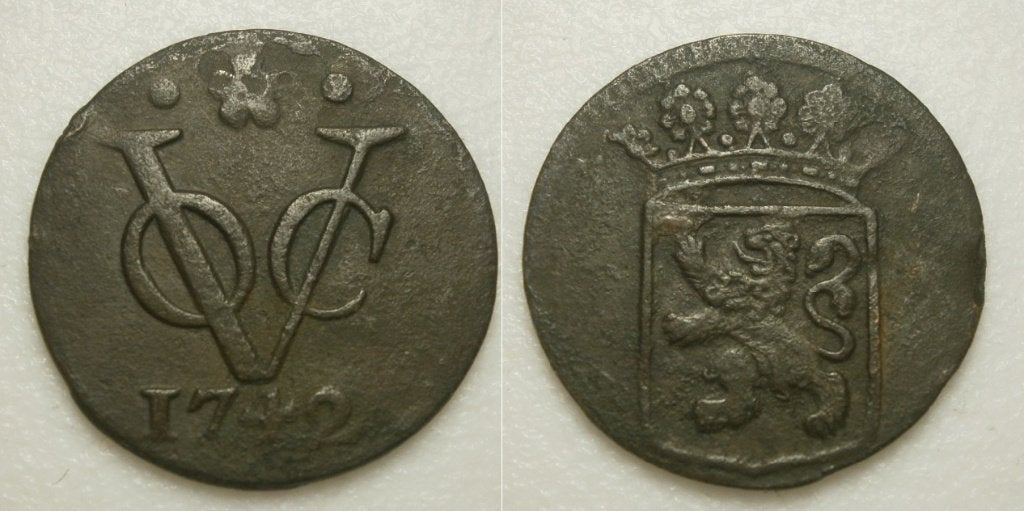 PD11346 Holland VOC Duit 1742, Ophalen of Verzenden, Vóór koninkrijk, 1 cent, Losse munt