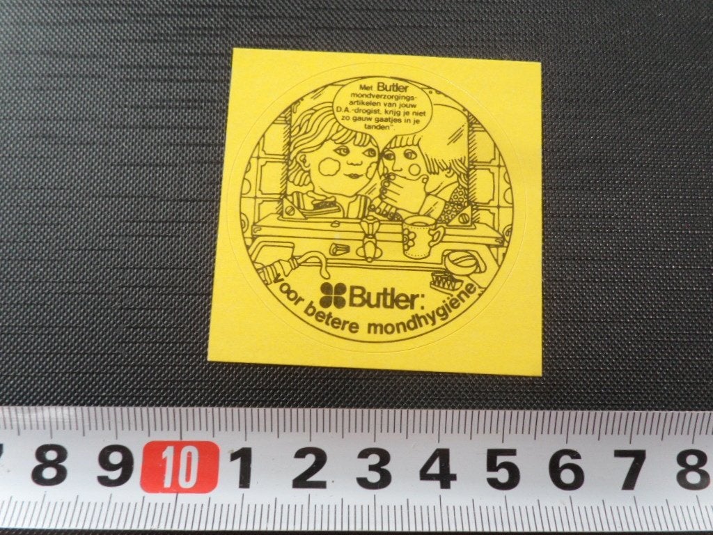 sticker  BUTLER voor betere mondhygiene, Ophalen, Zo goed als nieuw