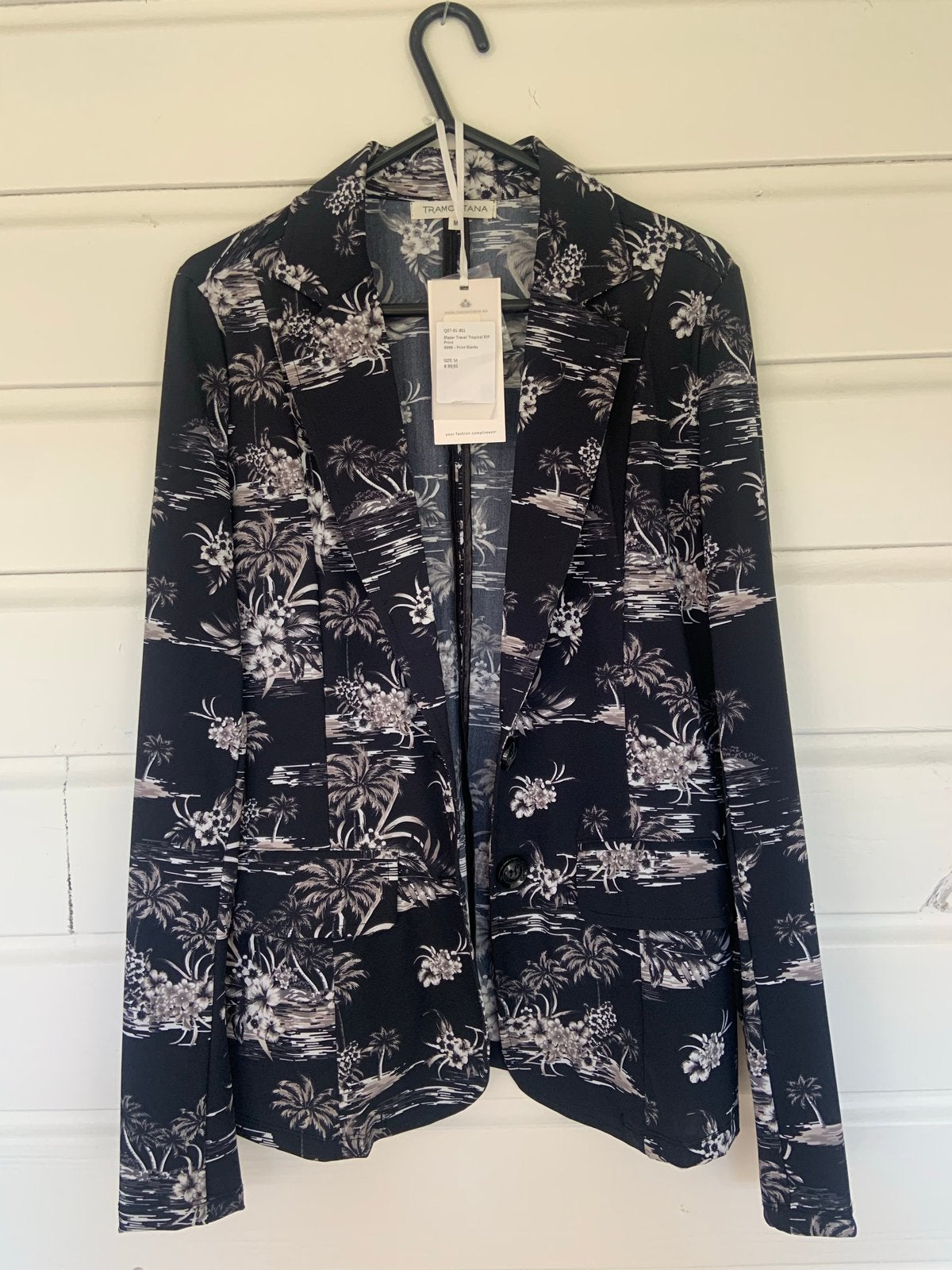 Tramontana Blazer Travel Tropical BW Print Maat M, Maat 38/40 (M), Zwart, Nieuw, Ophalen of Verzenden