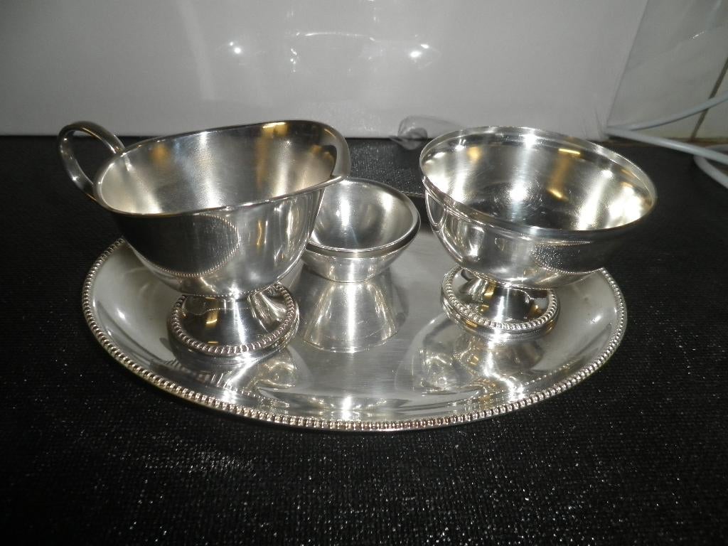 Mooi verzilverd roomstel, Ophalen of Verzenden, Zilver
