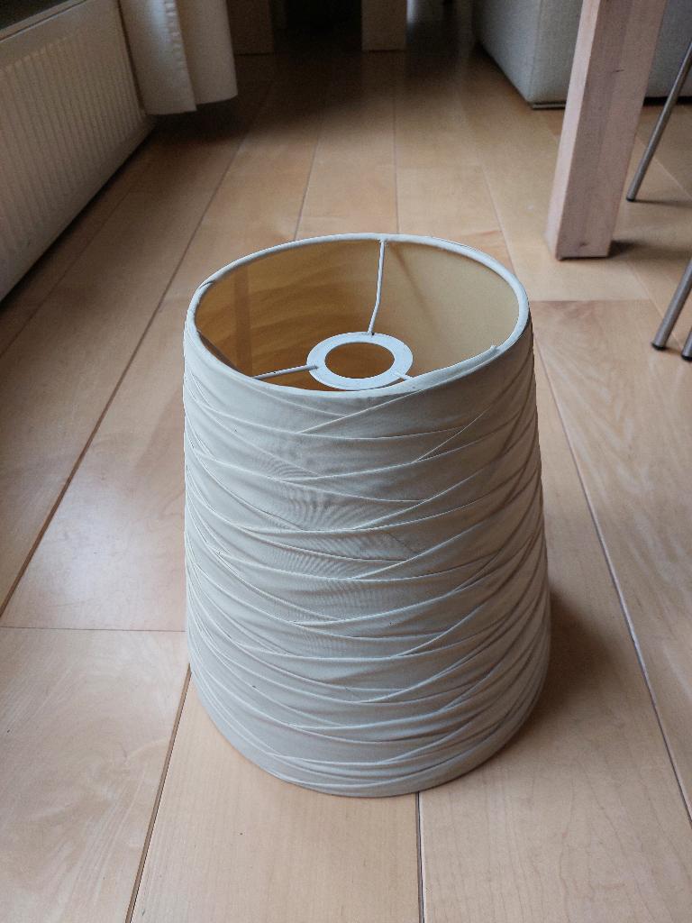 Stijlvolle lampenkap vr hanglamp, gevouwen zijde roomwit, Huis en Inrichting, Lampen | Lampenkappen, Ophalen, 25 tot 50 cm, Rond