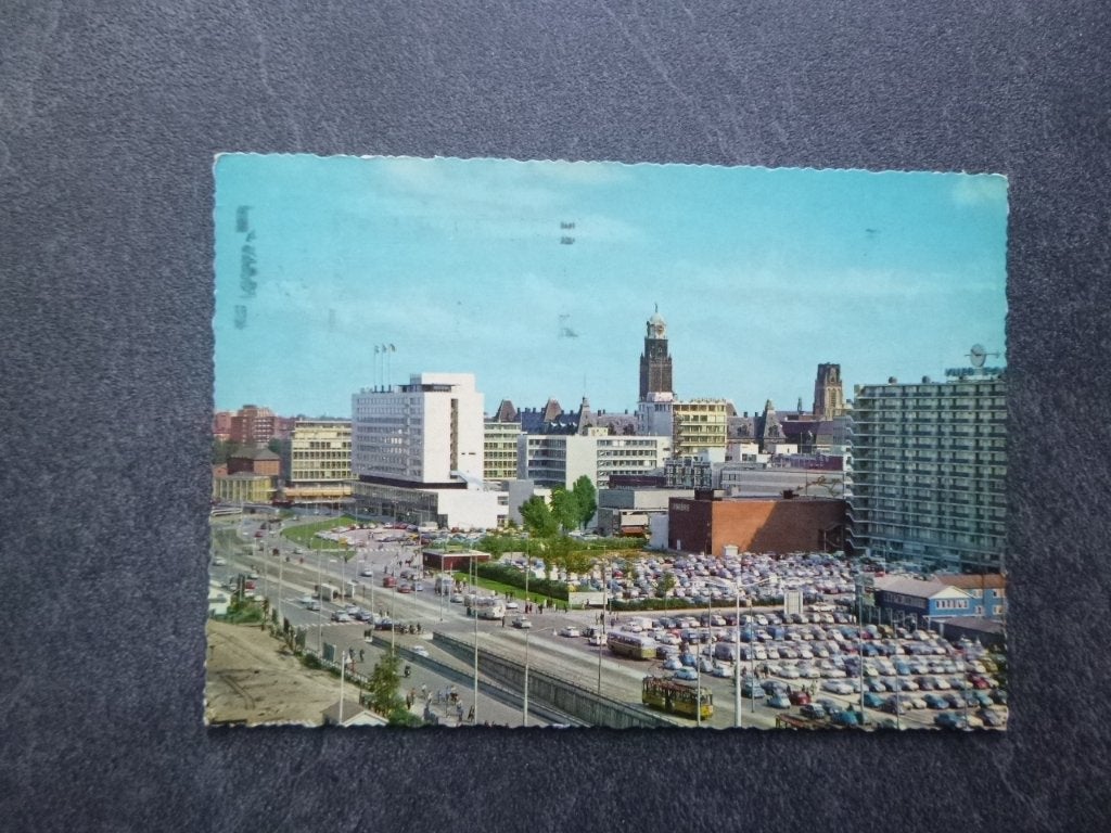 Rotterdam, Weena/auto  panorama 1965, Verzenden, 1960 tot 1980, Gelopen, Zuid-Holland