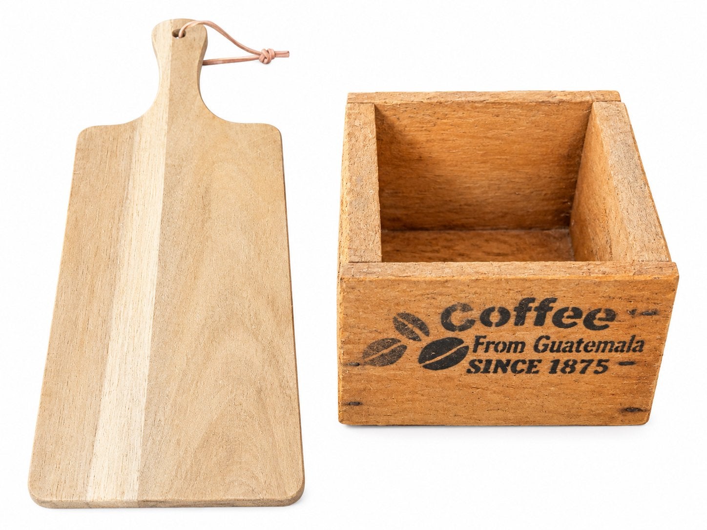 Houten snijplank en houten bakje, Gebruikt, Hout, Snij-/serveerplank, Ophalen of Verzenden