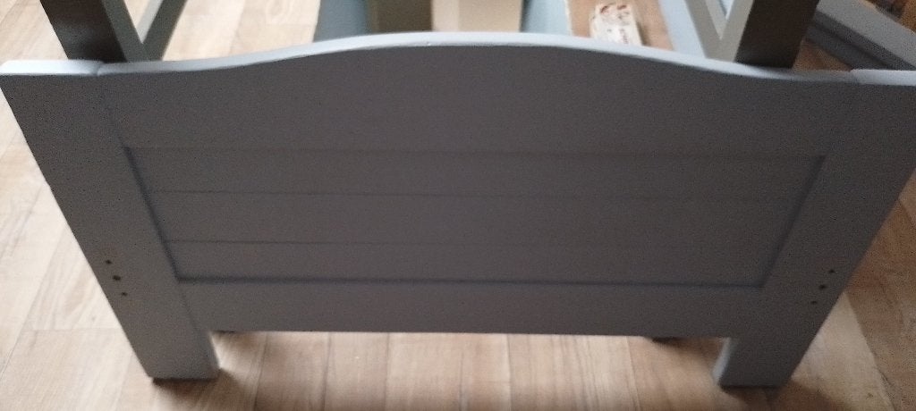 Grenen bedframe, grijs geschilderd, Ophalen, Eenpersoons, 200 cm, Grijs