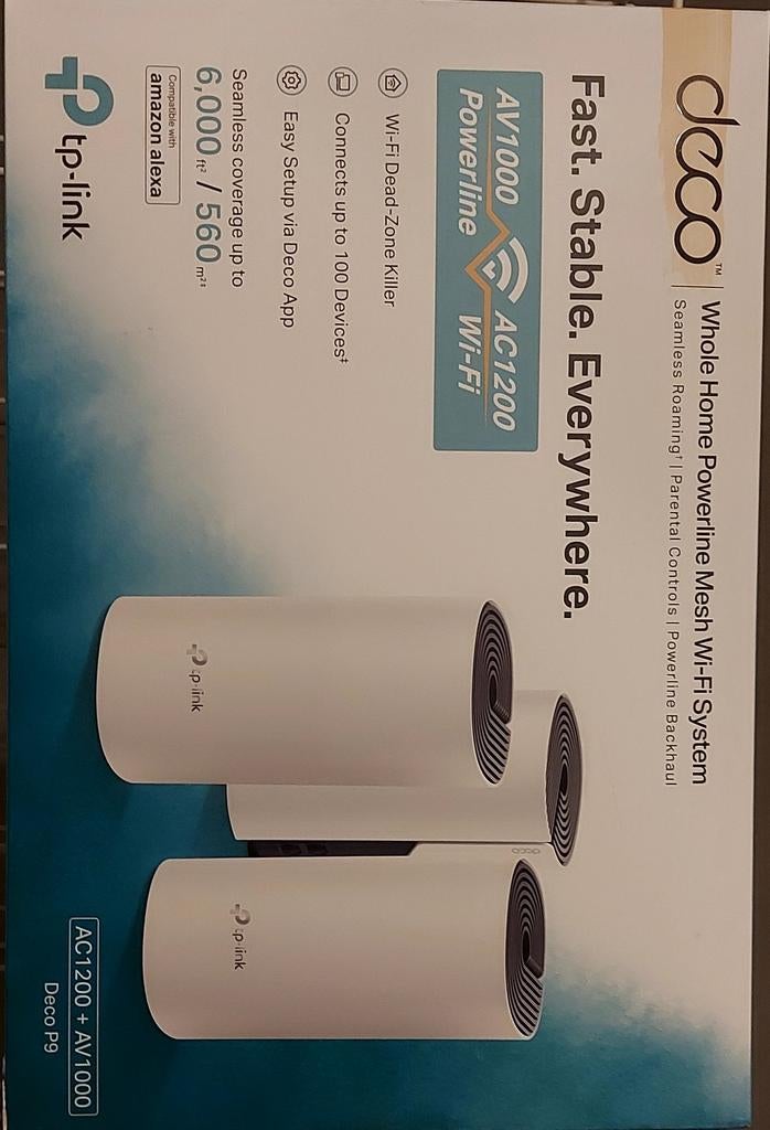 TP-Link Deco P9 Whole Home Powerline Mesh Wi-Fi Systeem ZGAN, Computers en Software, WiFi-versterkers, Ophalen of Verzenden, Zo goed als nieuw