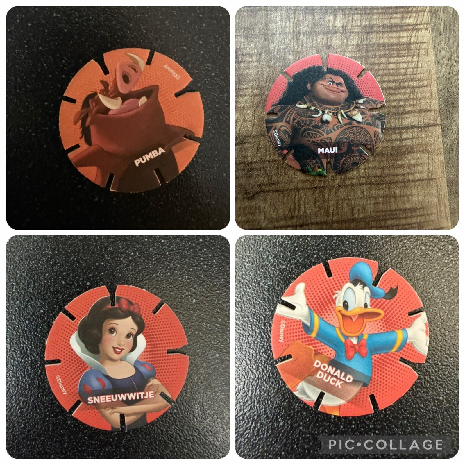 4 Disney Diskeyz: Pumba, Maui, Sneeuwwitje, Donald Duck, Ophalen of Verzenden, Leeuwenkoning of Jungle Boek, Gebruikt, Overige typen