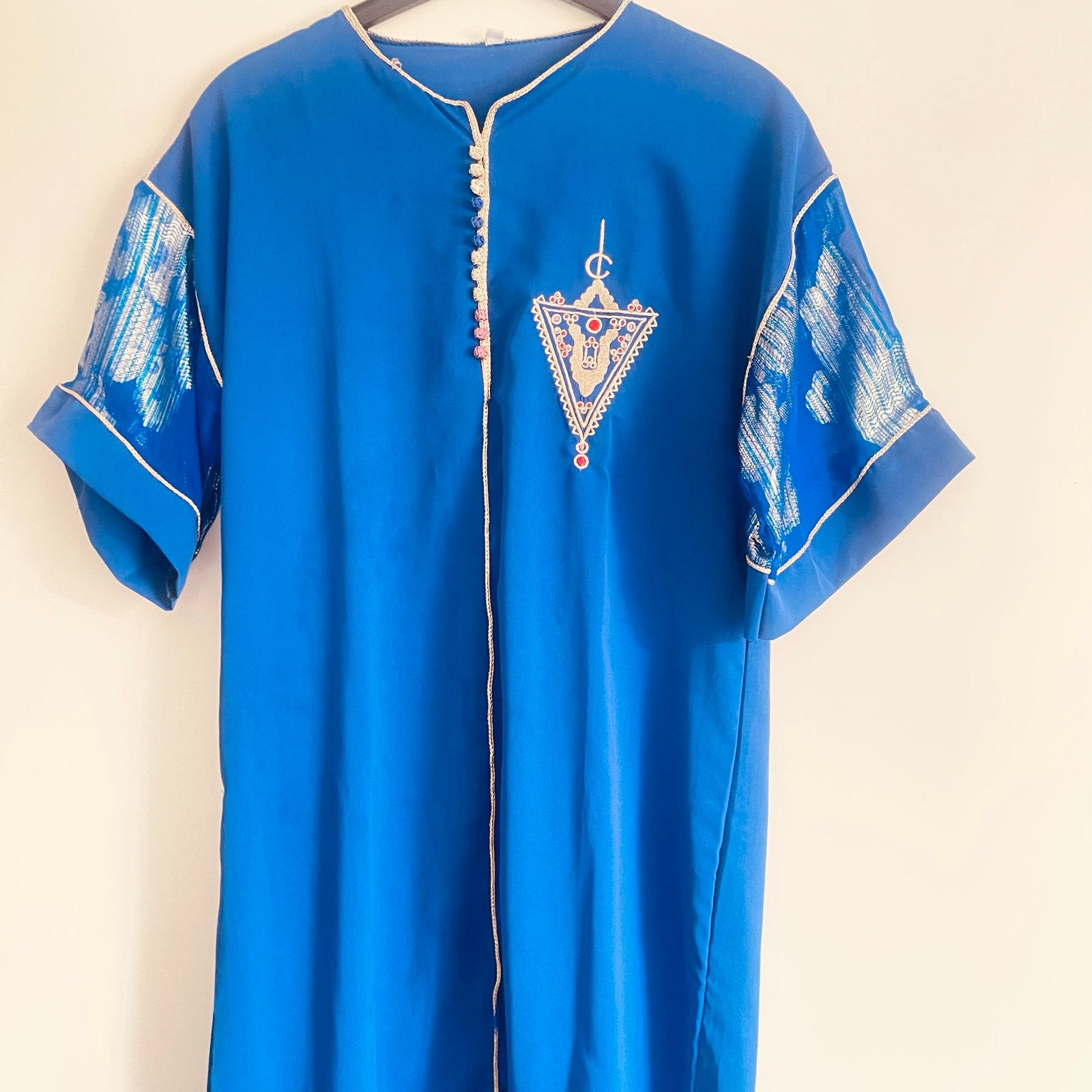 Blauwe Kaftan met Gedetailleerd Borduurwerk, Kinderen en Baby's, Ophalen, Zo goed als nieuw
