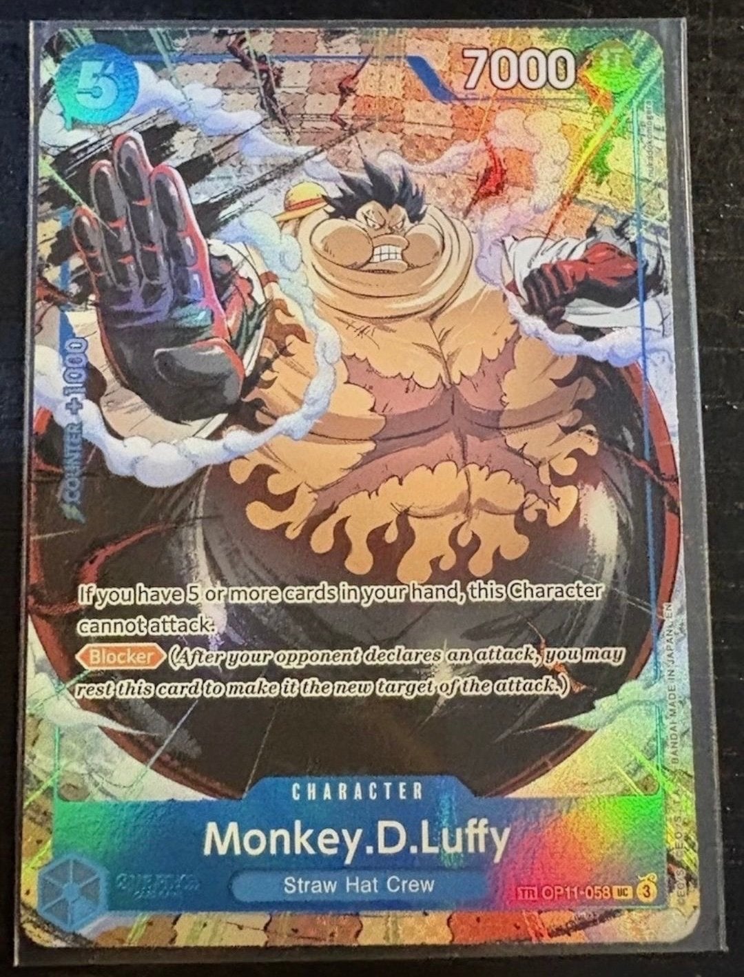 One Piece Card Game - Monkey D. Luffy OP01-058 UC, Ophalen of Verzenden, Zo goed als nieuw, Losse kaart