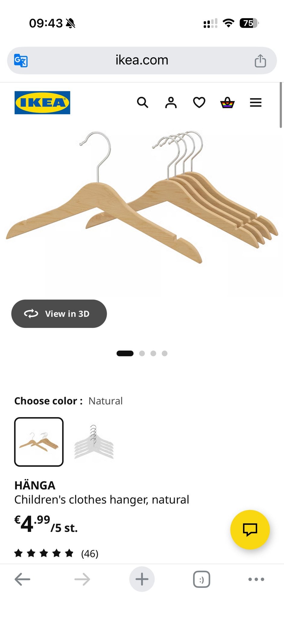 40x IKEA Hanga kledinghangers (hout) - 40 stuks, Ophalen, Zo goed als nieuw, Hout, Kinderen en Volwassenen