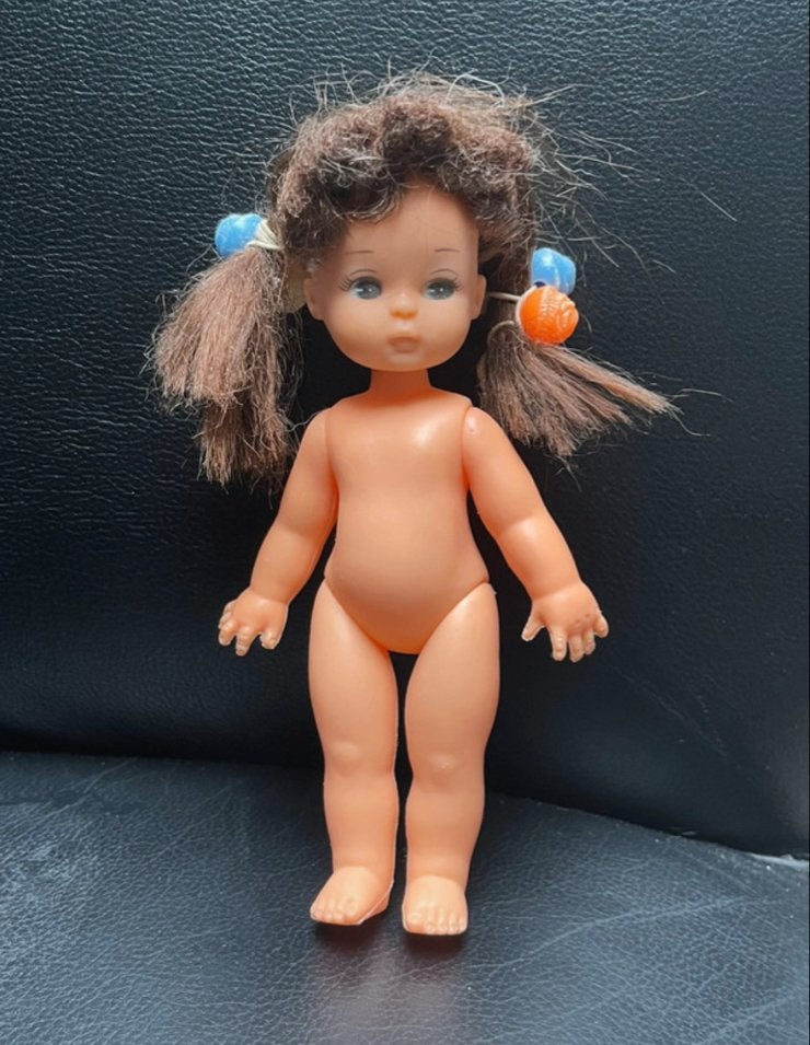Vintage Babypop met staartjes, Ophalen of Verzenden, Gebruikt, Babypop