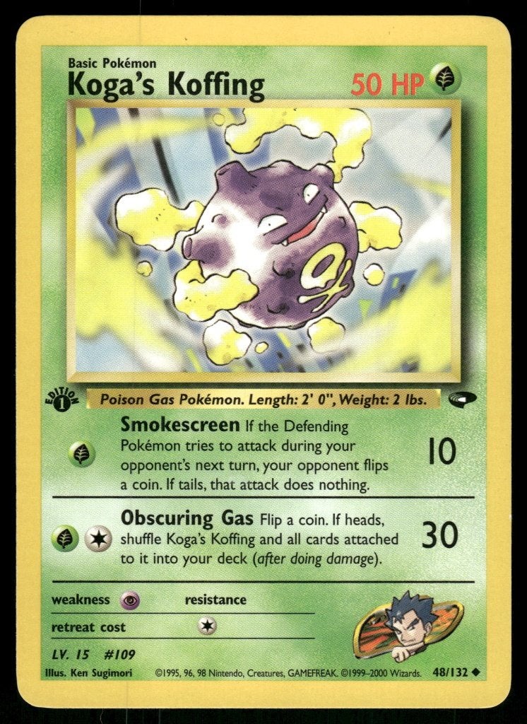 Koga's Koffing 48/132 - Gym Challenge (1st edition (EX), Verzenden, Gebruikt