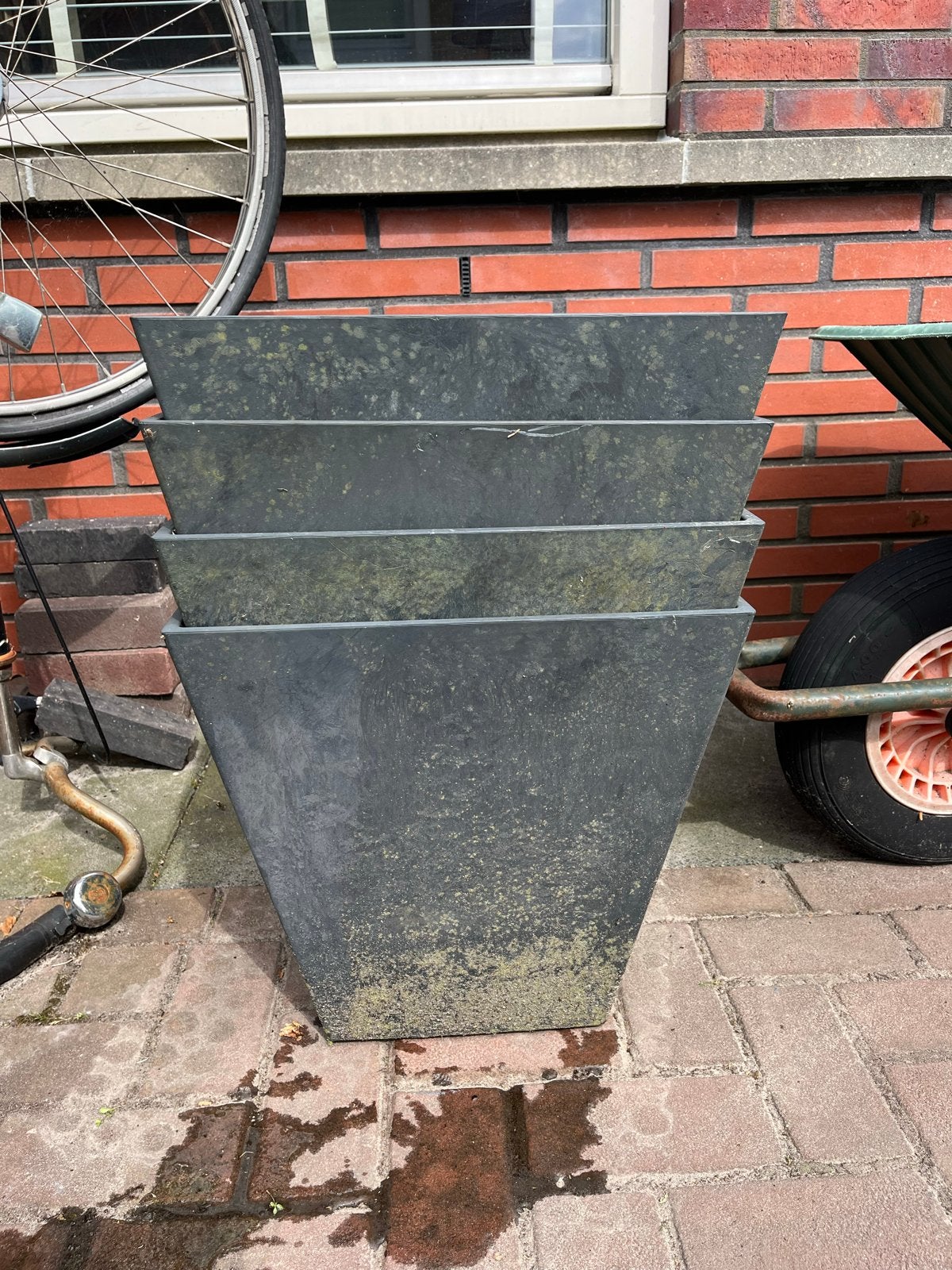 4 Grote plantenbakken, Ophalen, Kunststof, Gebruikt, Minder dan 60 cm
