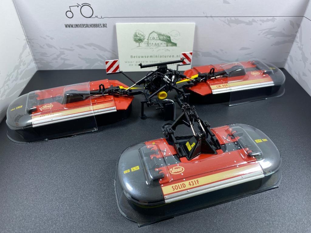 Vicon Solid 431F+CM 909 triplemaaier 1:32 Universal Hobbies, Ophalen of Verzenden, Nieuw, Tractor of Landbouw, Universal Hobbies