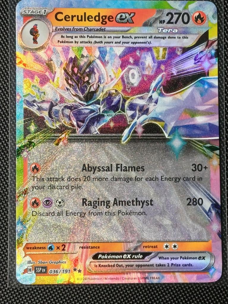 Ceruledge ex 036/191 Surging Sparks Pokémon kaart, Ophalen of Verzenden, Zo goed als nieuw, Losse kaart, Foil
