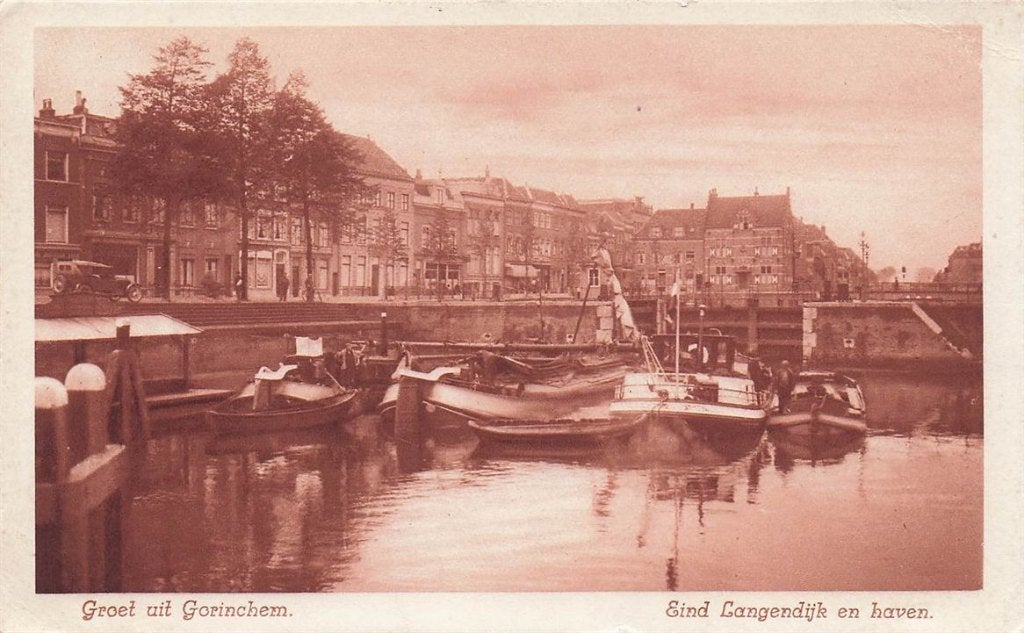 702-210-023 Groet Uit Gorinchem Eind Langendijk En Haven, Verzenden, Voor 1920, Zuid-Holland