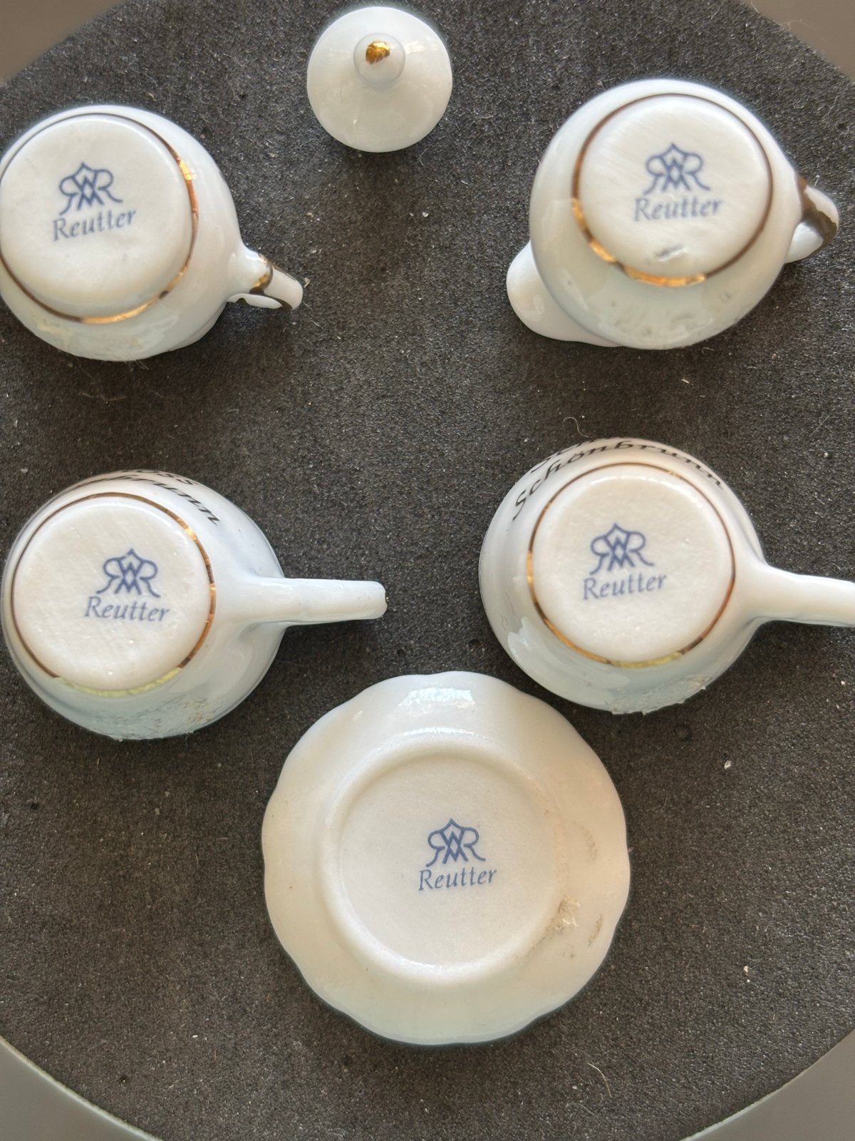 Miniatuur porseleinen theeserviesje Reutter Schloss Schönbru, Ophalen of Verzenden, Nieuw