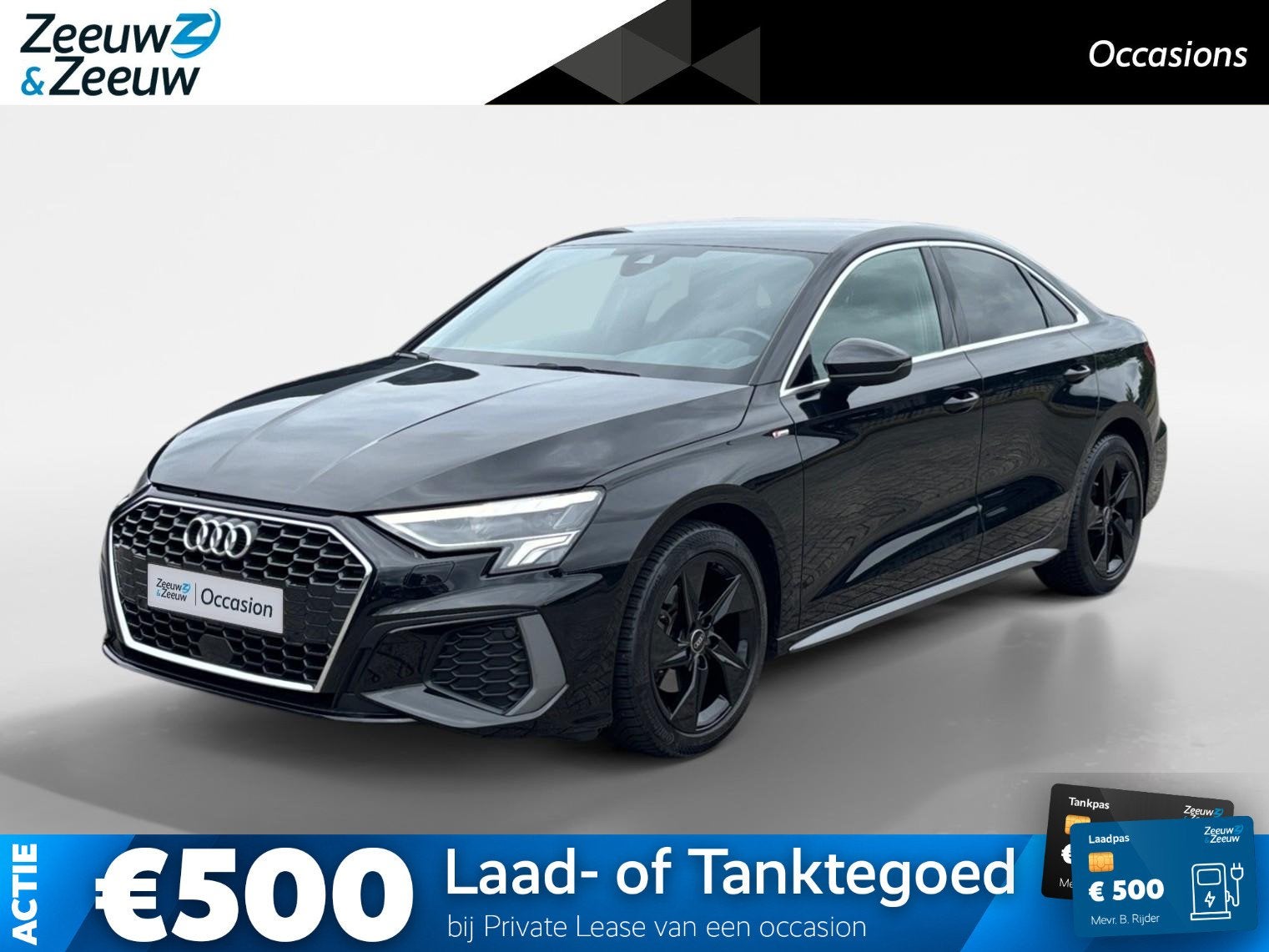 Audi A3 Limousine 110PK 30 TFSI S Edition Automaat | 1e eige, Auto's, Gebruikt, Leder en Stof, Zwart, Origineel Nederlands