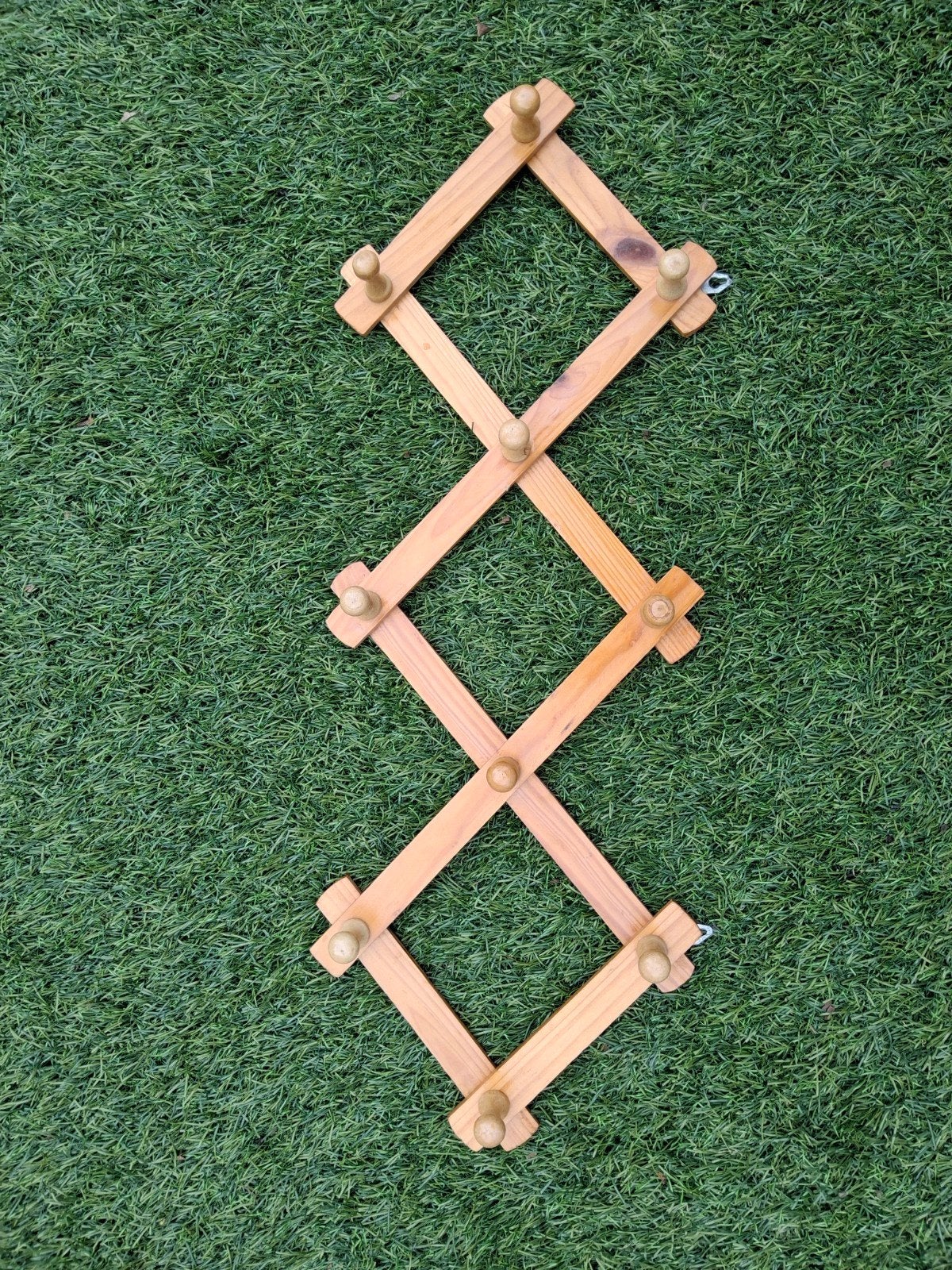 Uitschuifbare houten kapstok - 63x23 cm, Wandkapstok, Gebruikt, Ophalen of Verzenden, Minder dan 100 cm