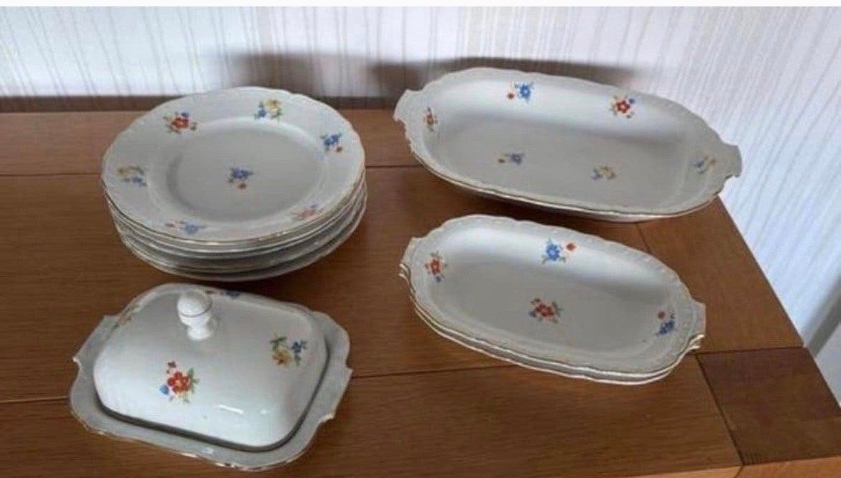 Vintage Tsjechisch Porseleinen Ontbijtservies 1930-1950, Antiek en Kunst, Ophalen of Verzenden
