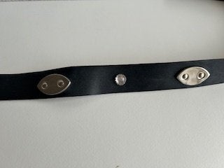 Zwart leren Riem met studs, 80 tot 90 cm, 3 tot 5 cm, Tailleriem, Ophalen of Verzenden