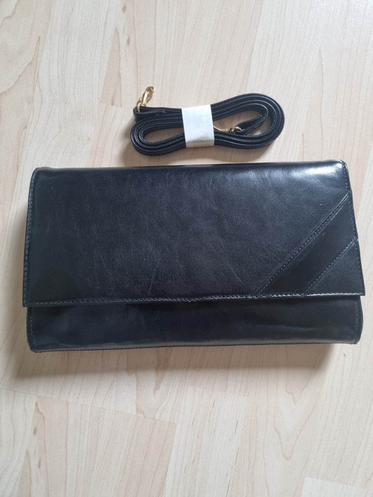 Laimbock zwarte lederen tasje clutch NIEUW, Ophalen of Verzenden, Nieuw, Zwart