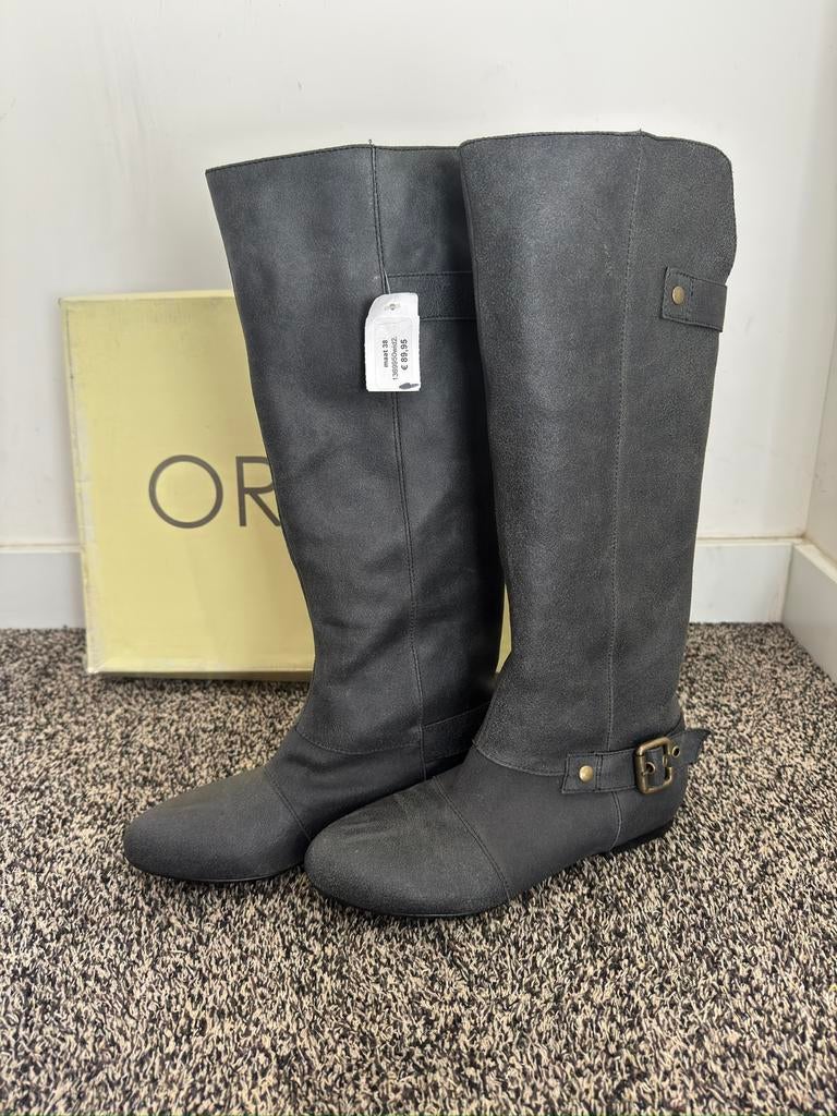 Orizonte Dameslaarzen van leer, Kleding | Dames, Hoge laarzen, Zwart, Nieuw, Ophalen of Verzenden